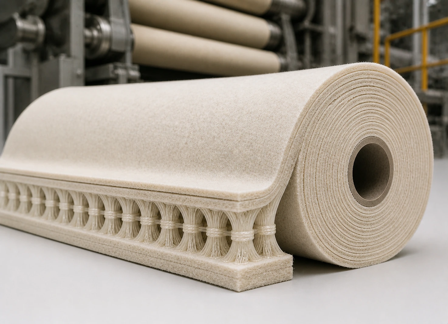 Warp double layer press felt structure